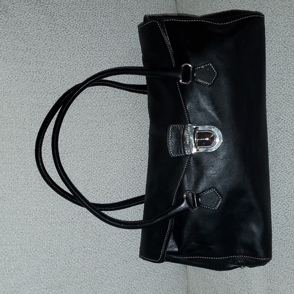 Prada Semitracolla Vitello Daino Nylon & Leather Shoulder Bag Purse - Picture 1 of 16